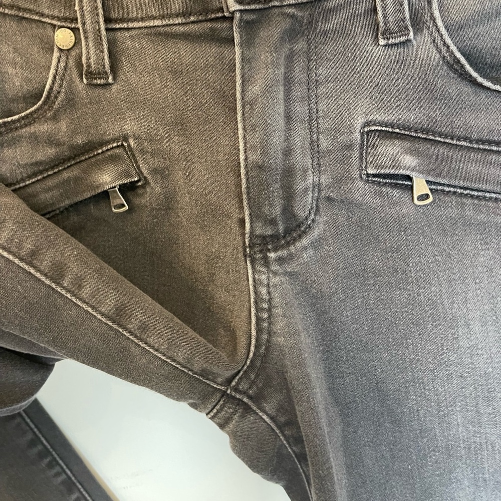 Paige Denim Jeans Moscow No Whiskers Moto Black Fade Skinny low-rise size 27 - Picture 4 of 14